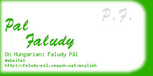 pal faludy business card